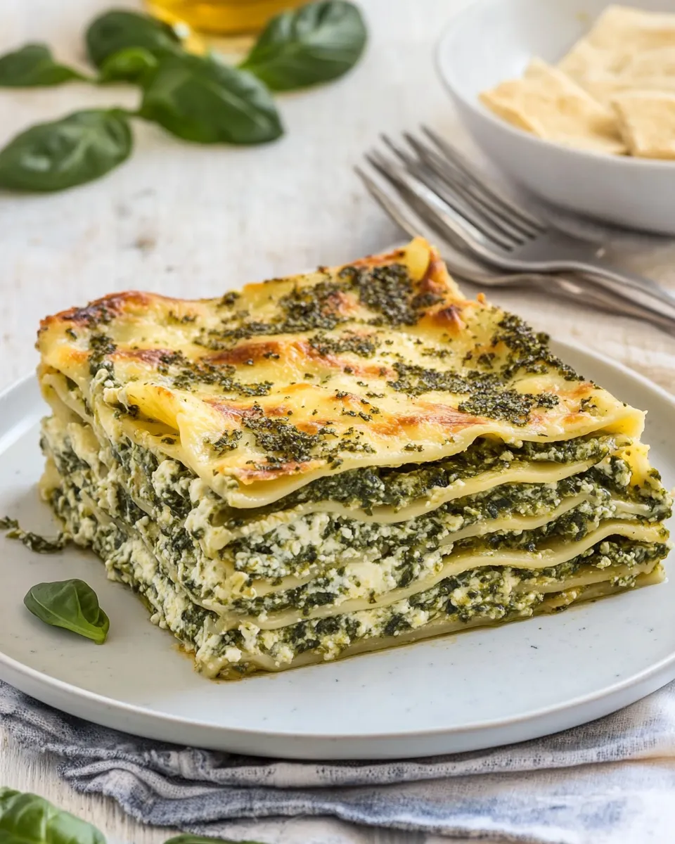 Delicious Veggie Pesto & Spinach Lasagna image