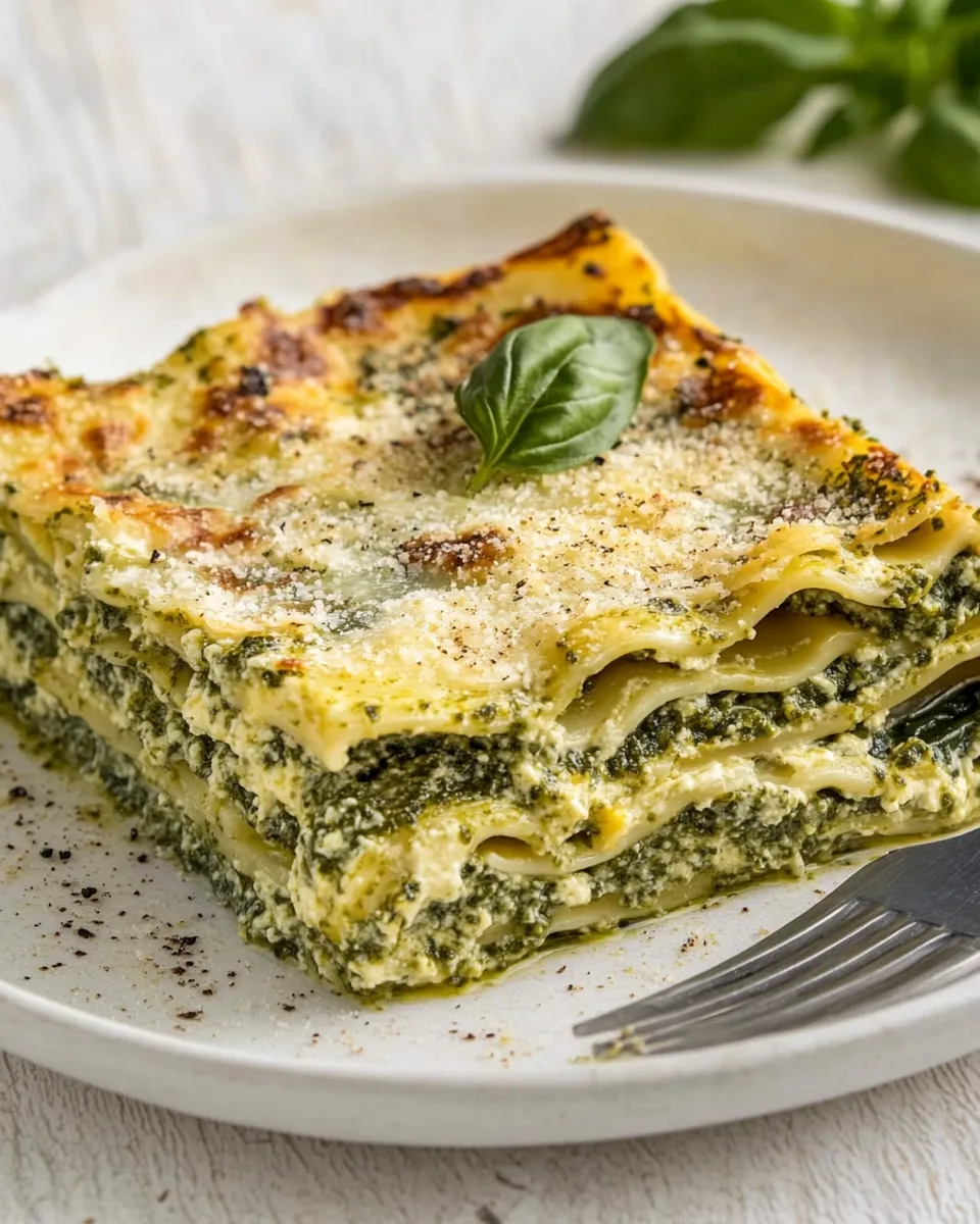 Easy Veggie Pesto & Spinach Lasagna recipe photo