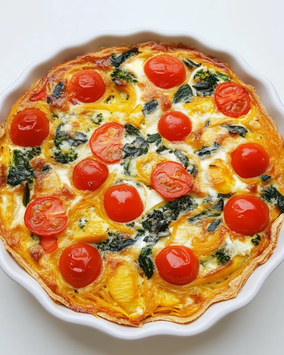 Healthy Veggie Quiche with Spaghetti Squash Crust shot