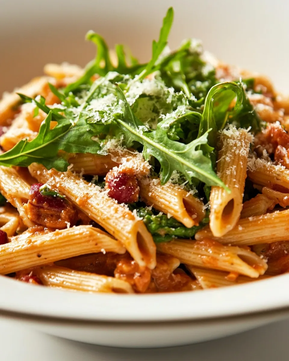 Delicious Whole Grain Penne Pasta with Greens & Beans image