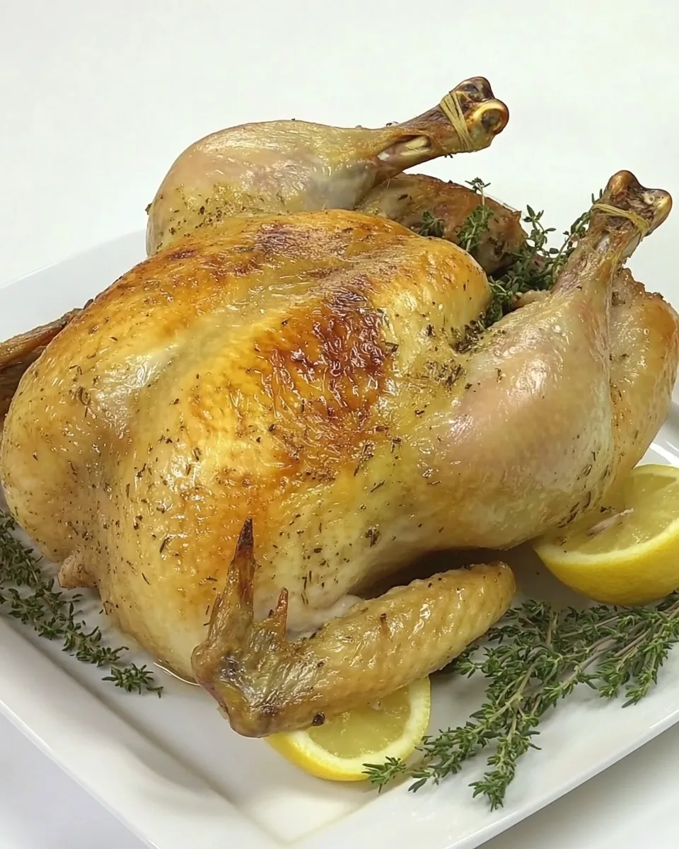 Classic Whole Roast Chicken w/ Lemon & Thyme image