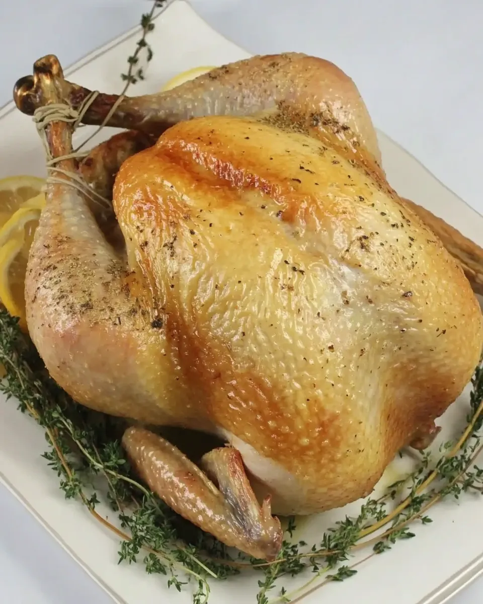 Delicious Whole Roast Chicken w/ Lemon & Thyme shot