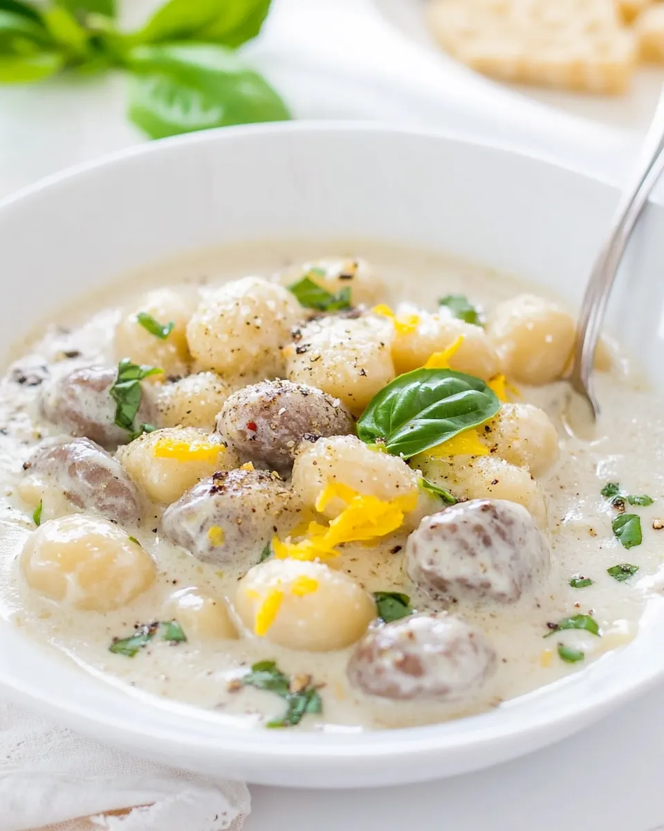 Easy Whole Wheat Gnocchi in Cream Sauce shot