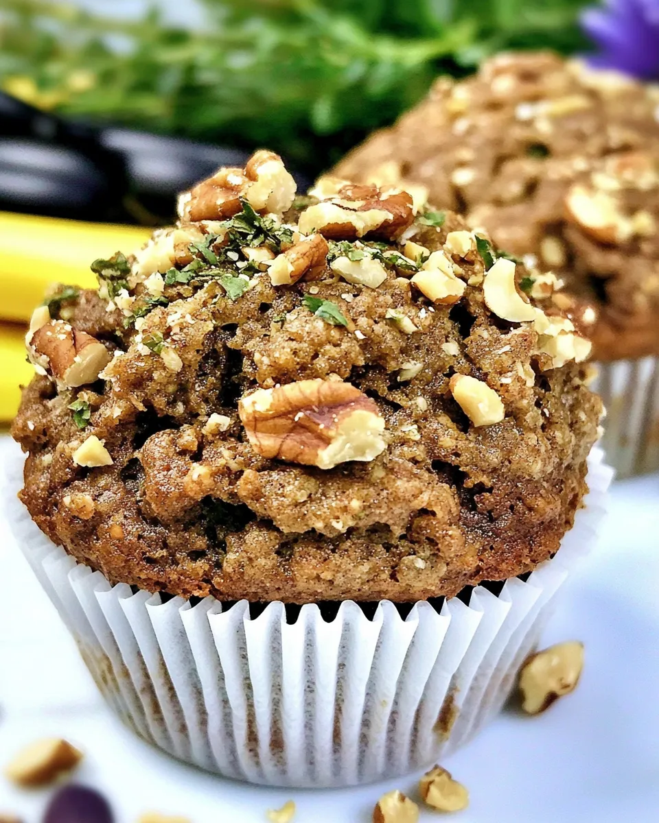 Homemade Zucchini Protein Muffins with Chopped Walnuts photo