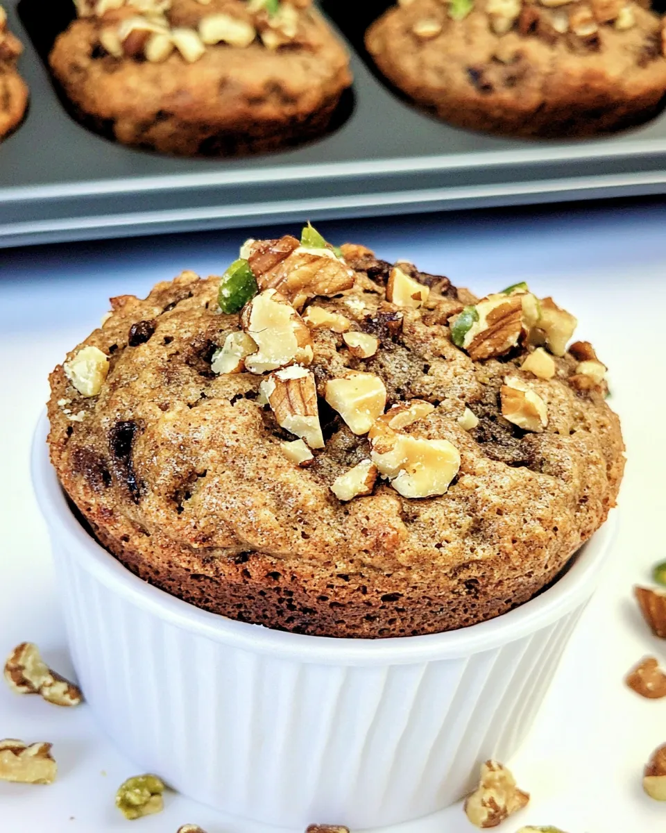 Classic Zucchini Protein Muffins with Chopped Walnuts image